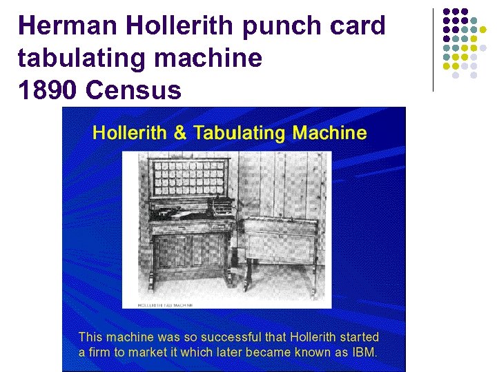 Herman Hollerith punch card tabulating machine 1890 Census 