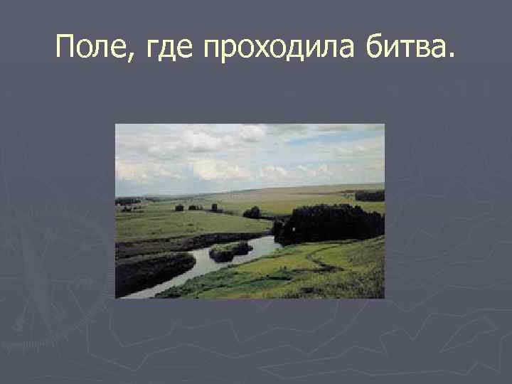 Поле, где проходила битва. 