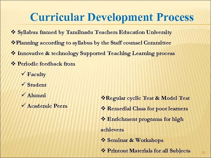 Curricular Development Process v Syllabus framed by Tamilnadu Teachers Education University v. Planning according