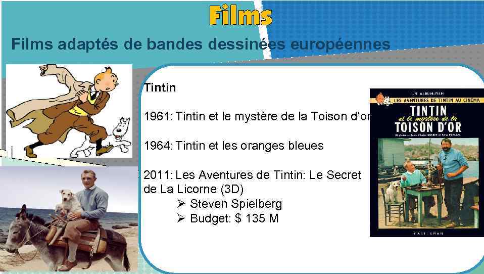 Films adaptés de bandes dessinées européennes Tintin 1961: Tintin et le mystère de la