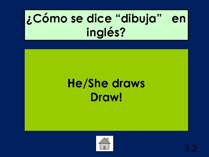 ¿Cómo se dice “dibuja” en inglés? He/She draws Draw! 3, 2 