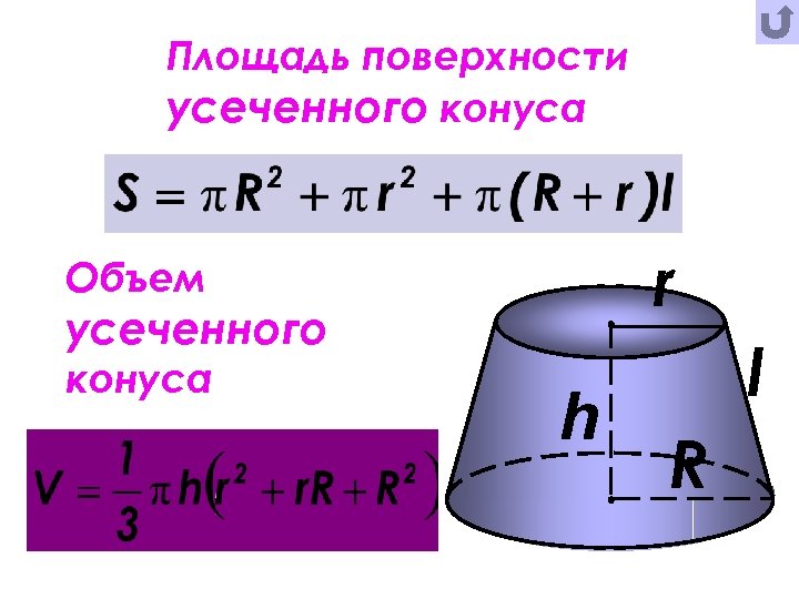 Формула объема усеченного