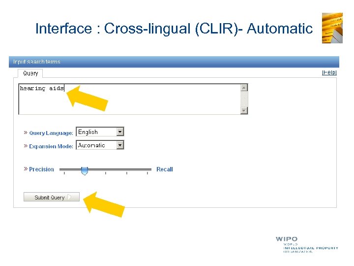 Interface : Cross-lingual (CLIR)- Automatic 