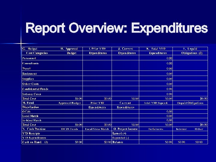 Report Overview: Expenditures 
