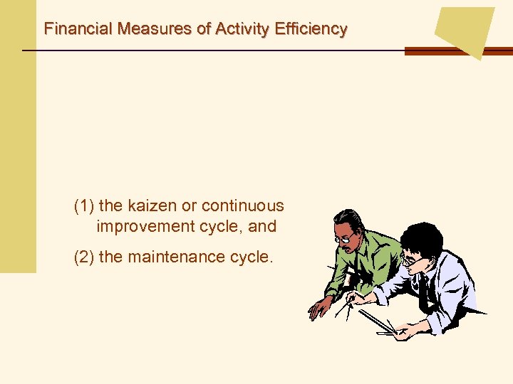 Financial Measures of Activity Efficiency (1) the kaizen or continuous improvement cycle, and (2)