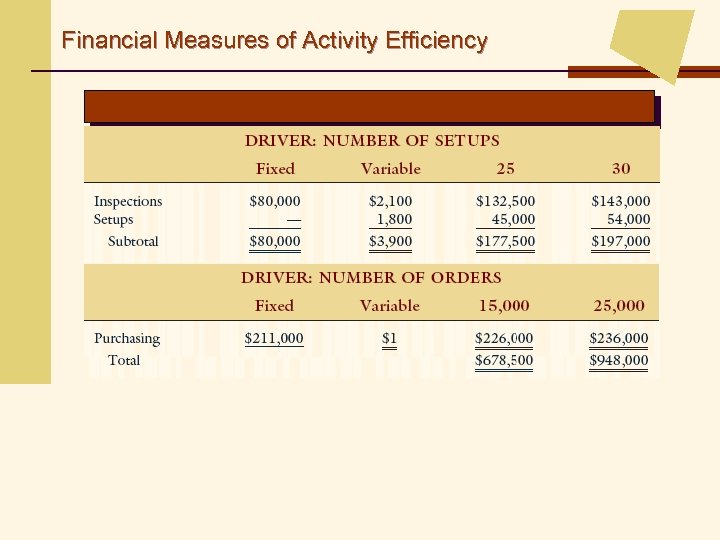 Financial Measures of Activity Efficiency 