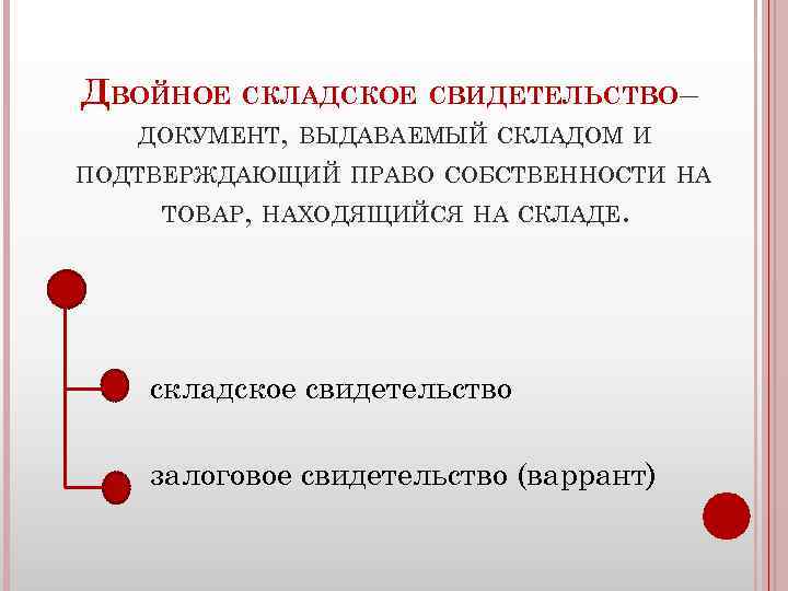 Простое складское свидетельство образец