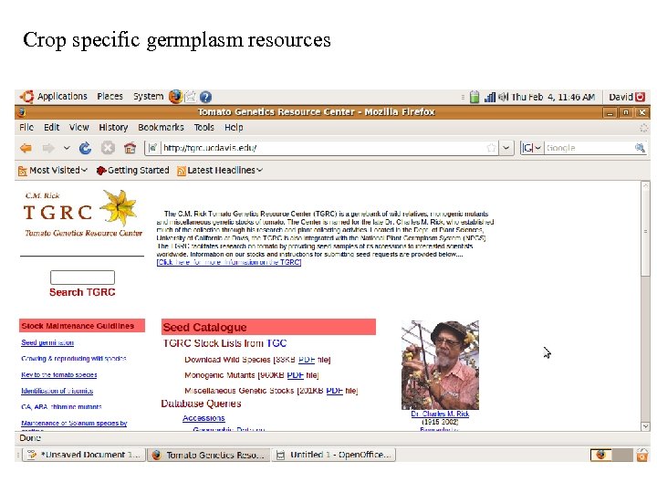 Crop specific germplasm resources 