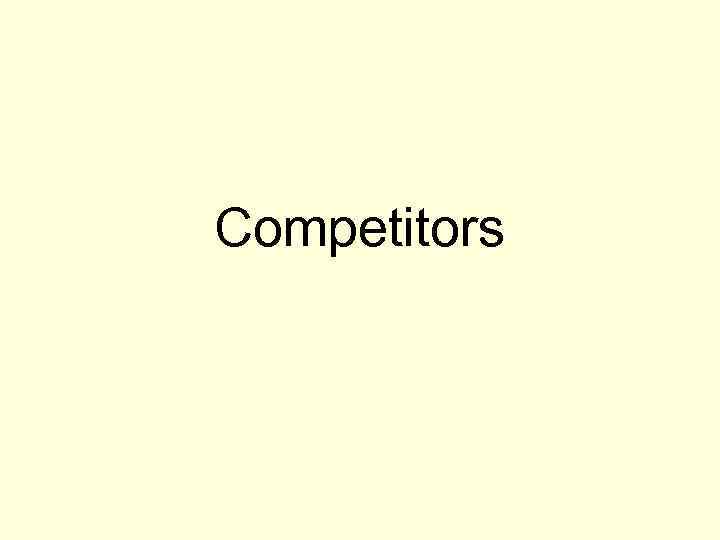 Competitors 