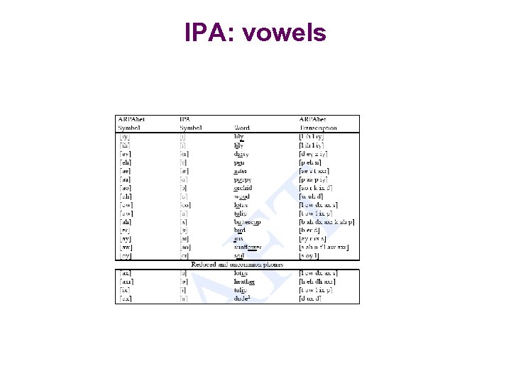 IPA: vowels 