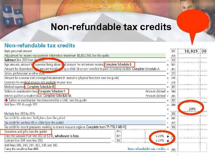 Non-refundable tax credits 