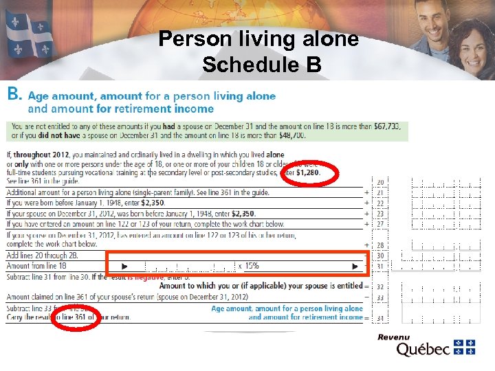 Person living alone Schedule B 