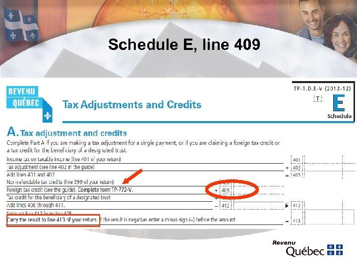 Schedule E, line 409 