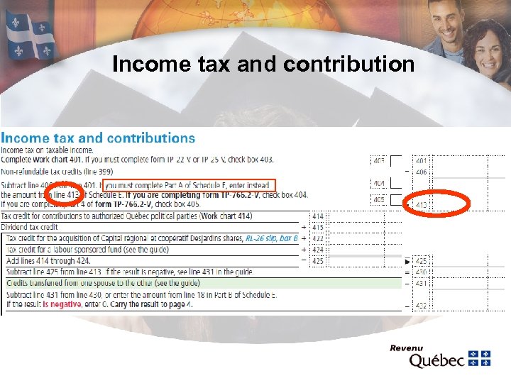 Income tax and contribution 