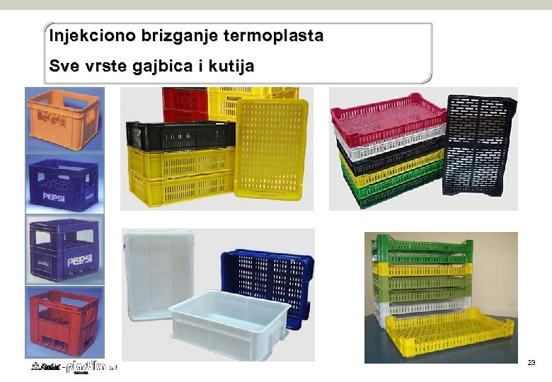 Injekciono brizganje termoplasta Sve vrste gajbica i kutija 23 