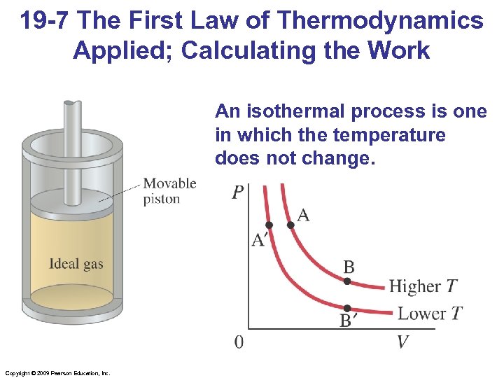 19 -7 The First Law of Thermodynamics Applied; Calculating the Work An isothermal process