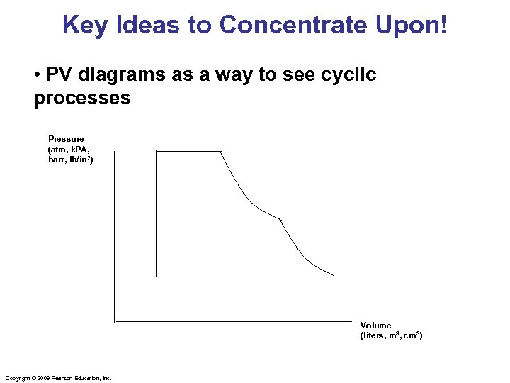 Key Ideas to Concentrate Upon! • PV diagrams as a way to see cyclic