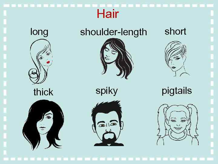 Hair long thick shoulder-length spiky short pigtails 