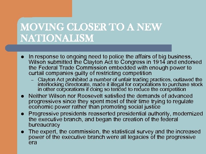 MOVING CLOSER TO A NEW NATIONALISM l In response to ongoing need to police