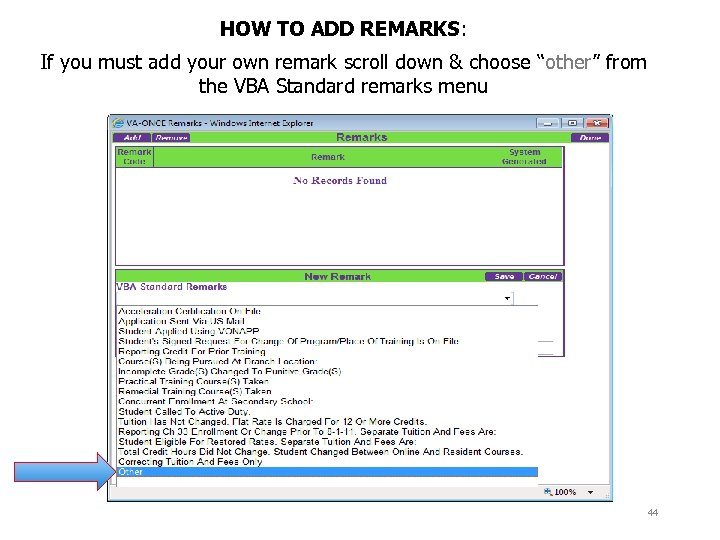 HOW TO ADD REMARKS: If you must add your own remark scroll down &