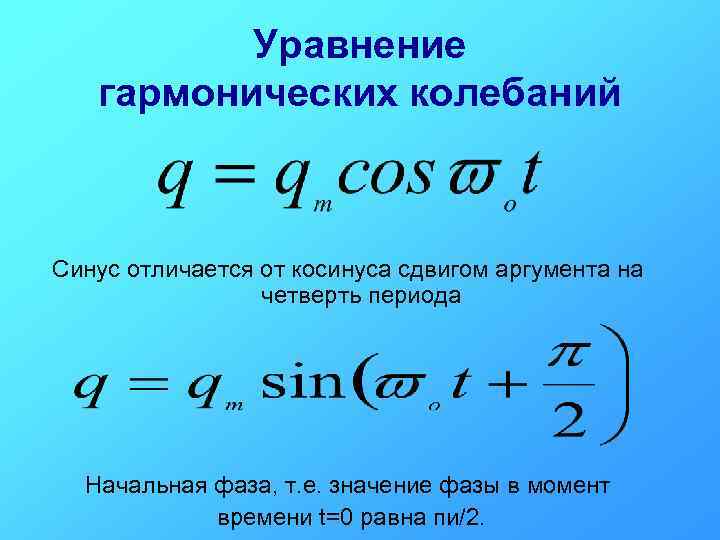 Колебания косинус. Формула колебания заряда через синус. Уравнение электромагнитных колебаний формула. Уравнение гармонических колебаний синус. Уравнение колебаний синус.