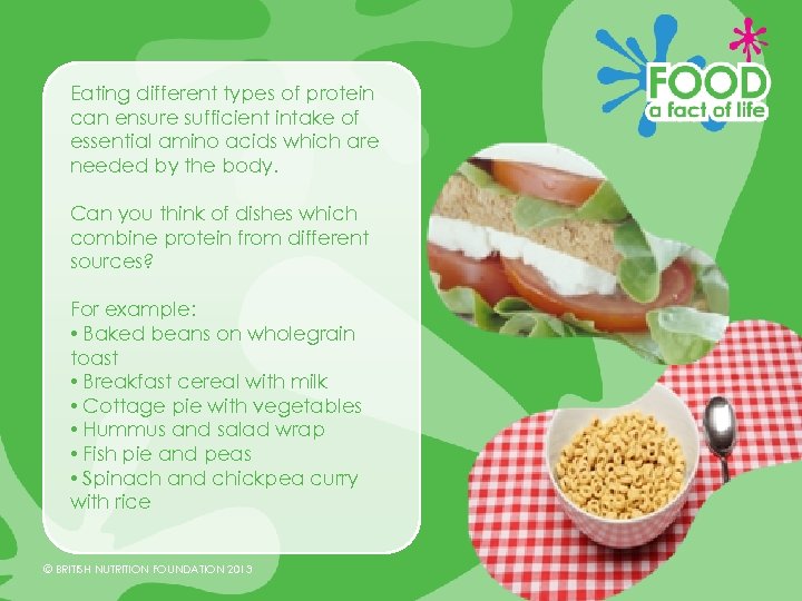 Eating different types of protein can ensure sufficient intake of essential amino acids which