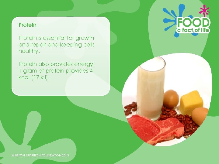 Protein is essential for growth and repair and keeping cells healthy. Protein also provides