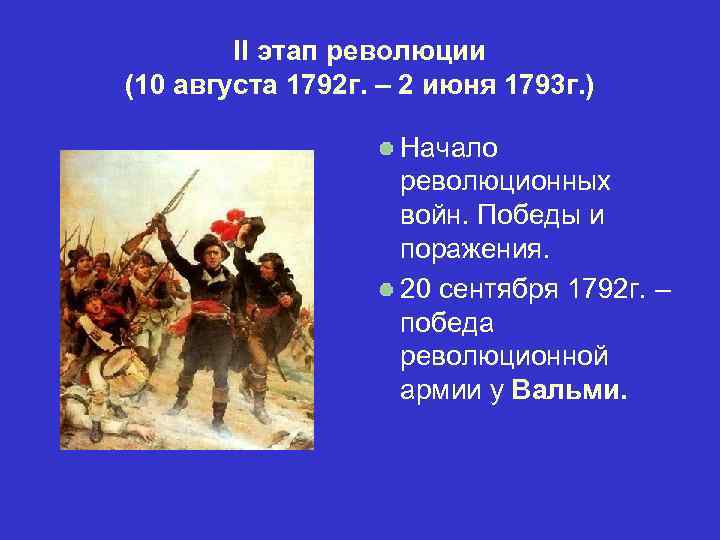 II этап революции (10 августа 1792 г. – 2 июня 1793 г. ) Начало