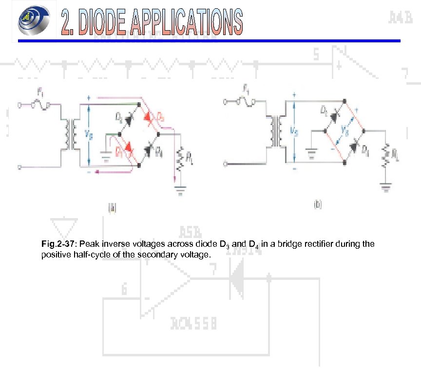 Fig. 2 -37: Peak inverse voltages across diode D 3 and D 4 in