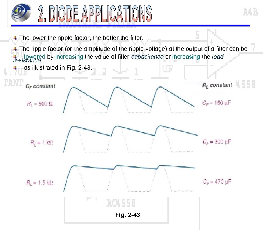 The lower the ripple factor, the better the filter. The ripple factor (or the