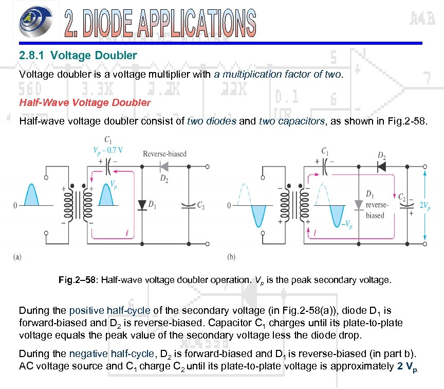 2. 8. 1 Voltage Doubler Voltage doubler is a voltage multiplier with a multiplication