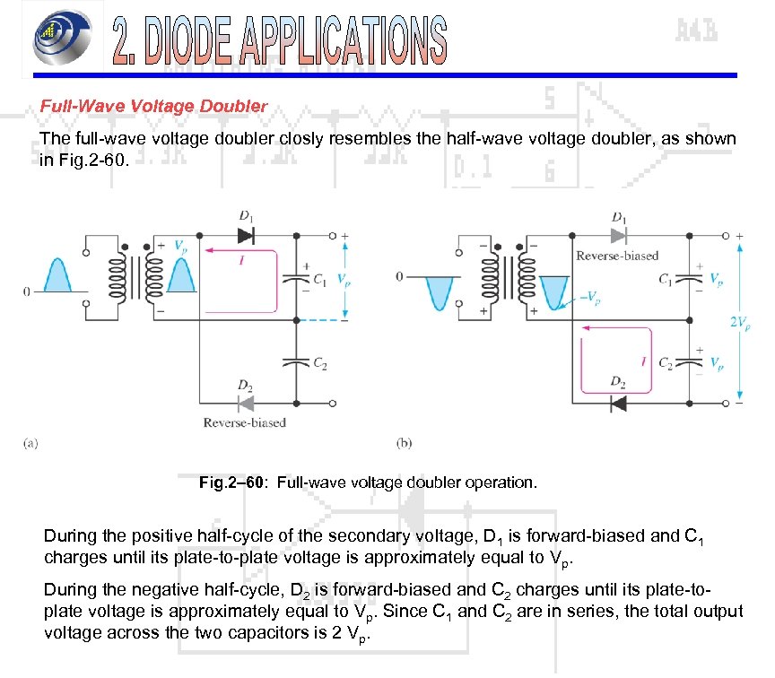 Full-Wave Voltage Doubler The full-wave voltage doubler closly resembles the half-wave voltage doubler, as