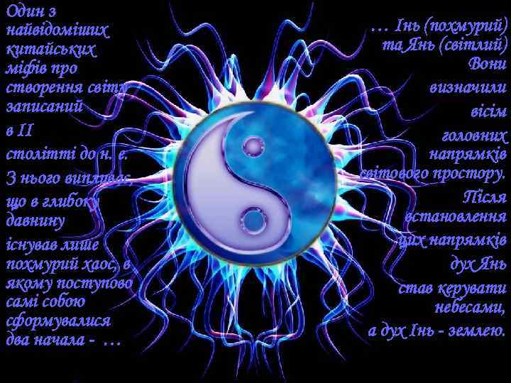Один з найвідоміших китайських міфів про створення світу записаний в II столітті до н.