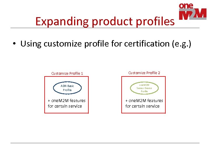 Expanding product profiles • Using customize profile for certification (e. g. ) Customize Profile