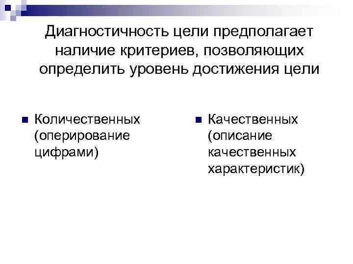 Цель предполагает. Диагностичность цели. Диагностичность цели занятия. Диагностичность педагогических целей. Операциональность, диагностичность, измеримость цели.