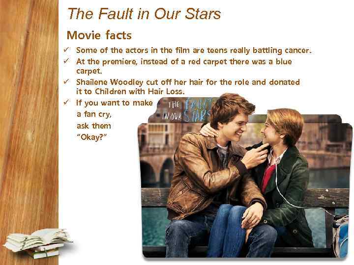 The Fault in Our Stars Movie facts ü Some of the actors in the
