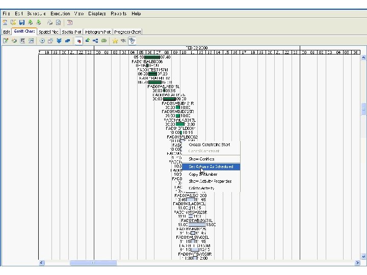 Gantt Chart with right-click menu 43 