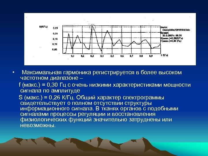  • Максимальная гармоника регистрируется в более высоком частотном диапазоне – f (макс. )