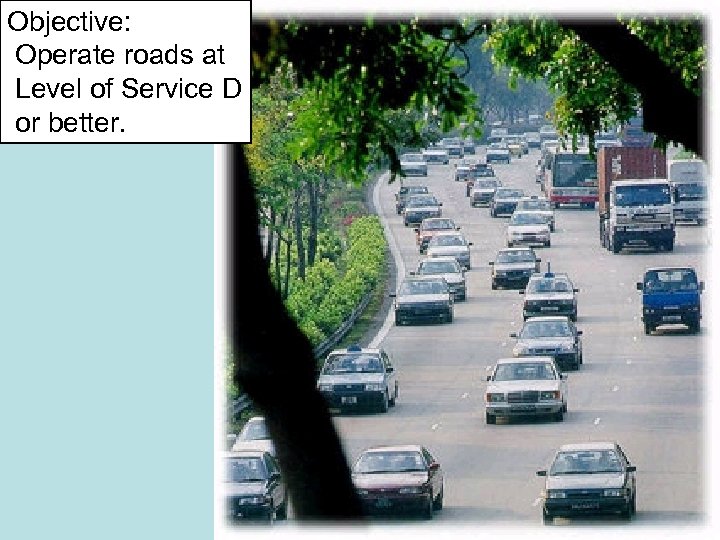 Objective: Operate roads at Level of Service D or better. 