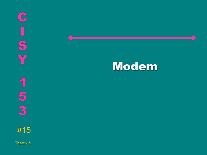 Modem #15 Theory 6 