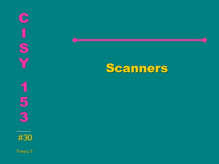 Scanners #30 Theory 6 