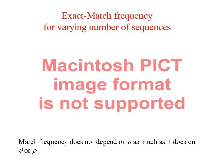 Exact-Match frequency for varying number of sequences Match frequency does not depend on n