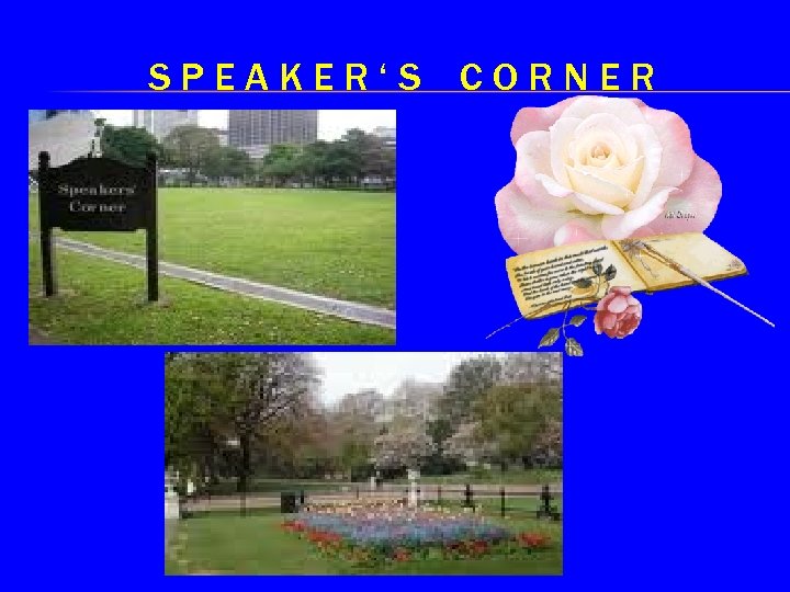 SPEAKER‘S CORNER 