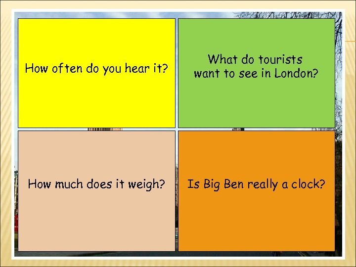 How often do you hear it? What do tourists want to see in London?
