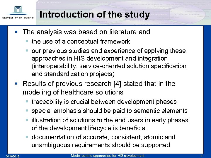 Introduction of the study § The analysis was based on literature and § the