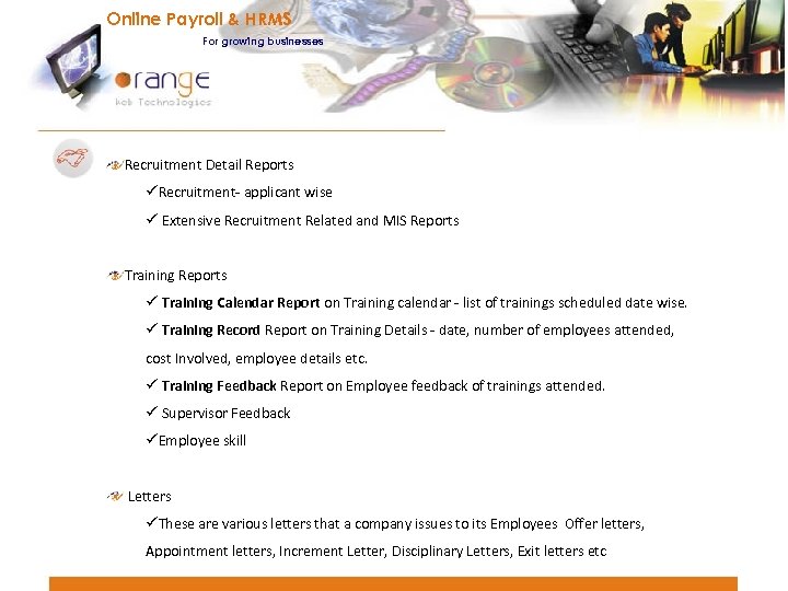 Online Payroll & HRMS For growing businesses Recruitment Detail Reports üRecruitment- applicant wise ü