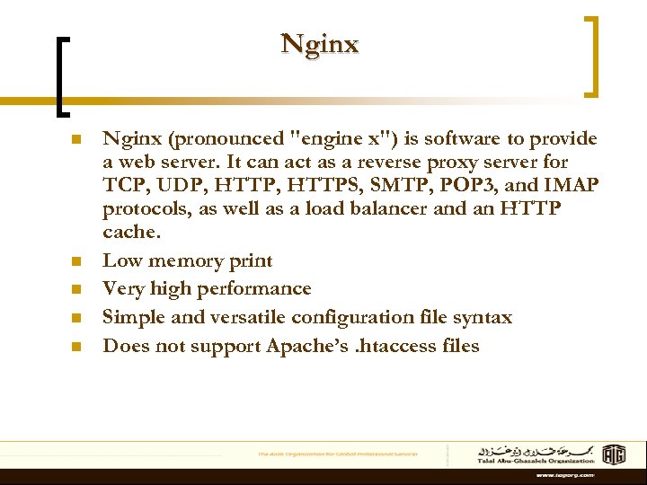 Nginx n n n Nginx (pronounced 