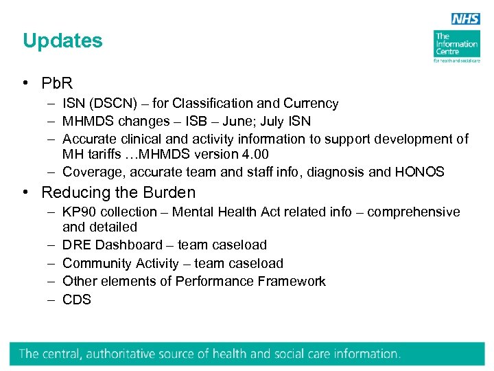 Updates • Pb. R – ISN (DSCN) – for Classification and Currency – MHMDS