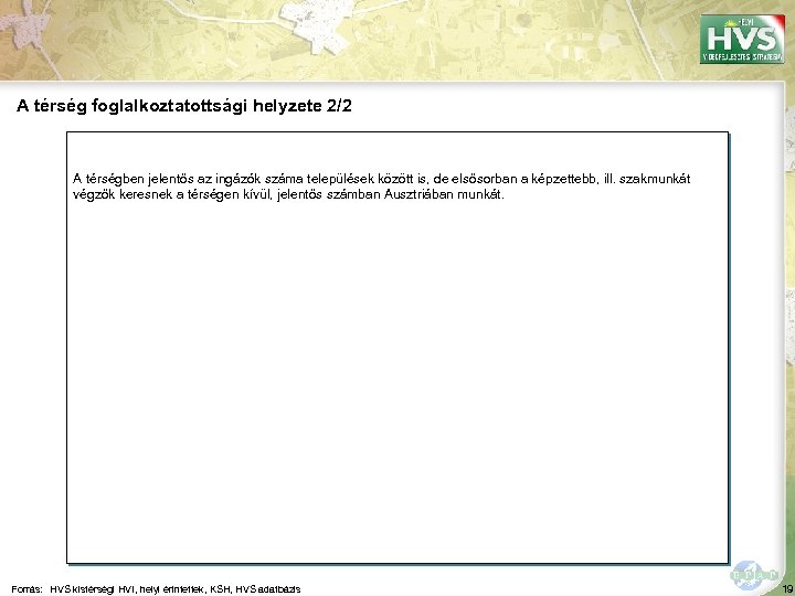 A térség foglalkoztatottsági helyzete 2/2 A térségben jelentős az ingázók száma települések között is,