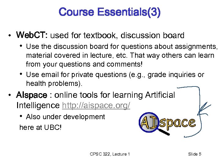 Course Essentials(3) • Web. CT: used for textbook, discussion board • Use the discussion